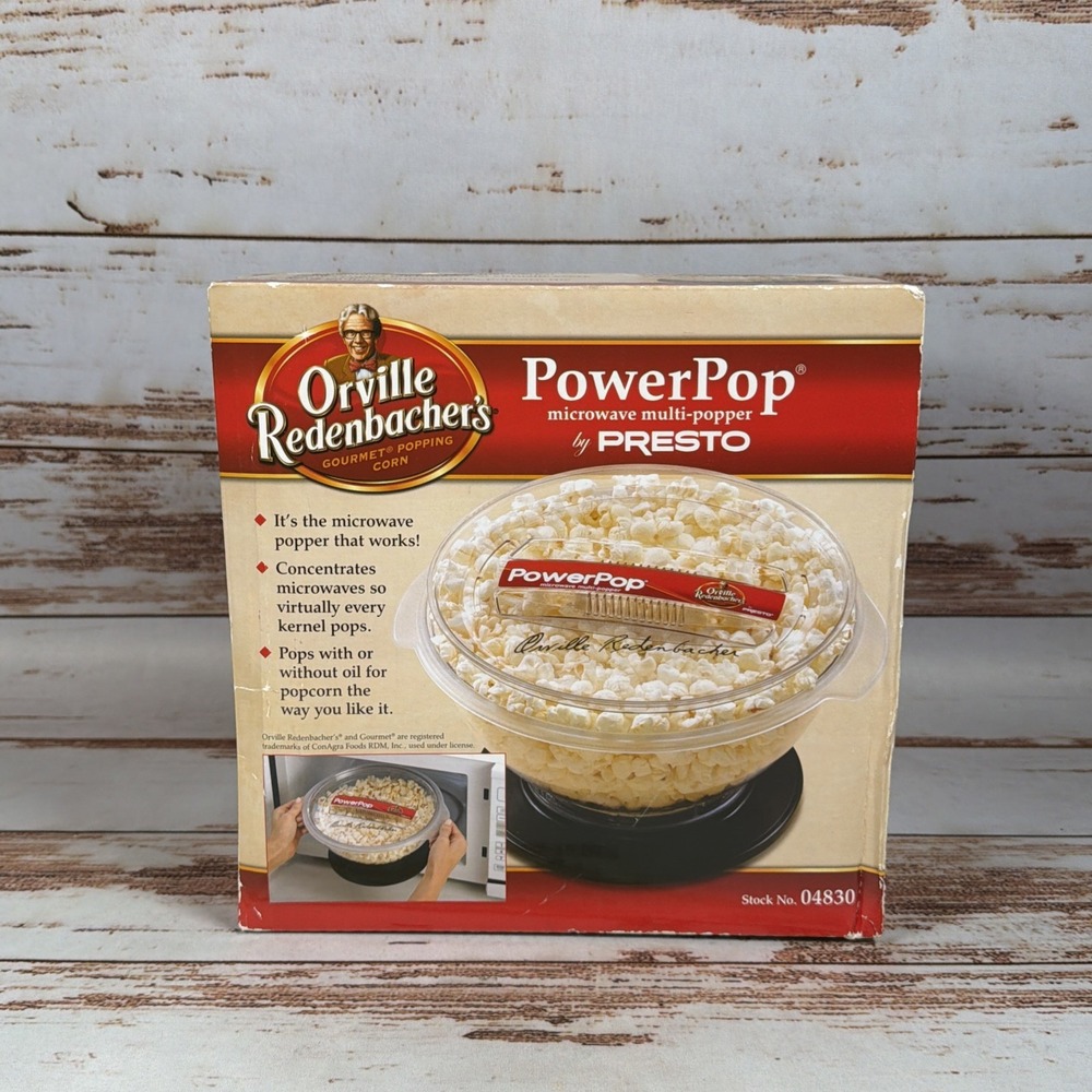 Presto 04830 PowerPop Microwave Multi-Popper Popcorn Maker Brand New Sealed